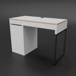 Modern white wooden desk