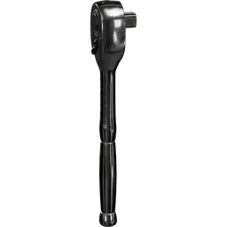 Detailed 3D model of a black ratchet wrench, high-quality rendering, compatible with Blender software.