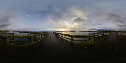Cloudy Sunrise at Ocean Coast