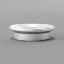 "Metal ventilation pipe lid V04 3D model for Blender. Commercially ready and unused design with a white cap and valve, crafted in monochrome with curvilinear features. Created by Marten Post and perfect for architecture and industrial design projects."