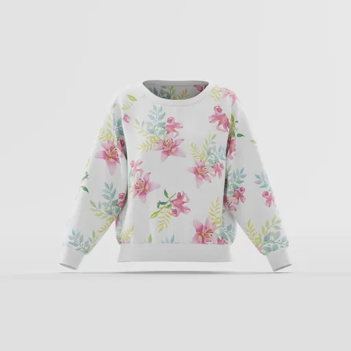 Watercolour Lily Blossom Crewneck