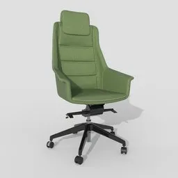Office Chair Green Fabric