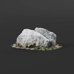 "Pinched Stone 3D model for Blender 3D - inspired by Mary Beale and trending on Artstation. This environment element features a detailed, round base with soft bushes and pebbles, perfect for PS5 game development or as a Discord profile picture. Photoscan of original Pinched stone found in Zabolvesky."