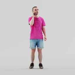 Young guy is talking on the phone