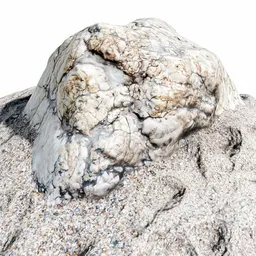 Detailed 3D quartz rock model with realistic textures, perfect for Blender landscape rendering.