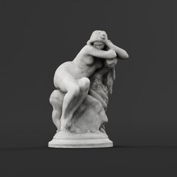 Nude women sculpture sitting