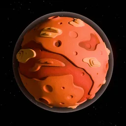 Stylized cartoon Mars