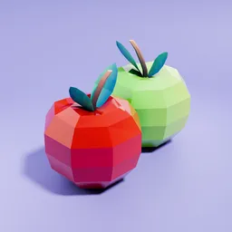 Lowpoly Apples (Red & Green)