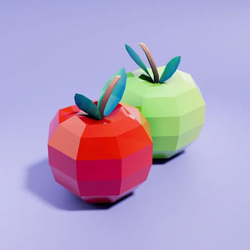 Lowpoly Apples (Red & Green)