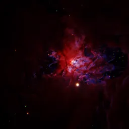 Volumetric Purple Red Nebula Deep Space
