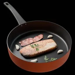 Frying Pan with Homemade Dinner