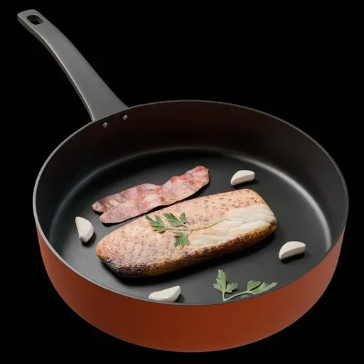 Frying Pan with Homemade Dinner