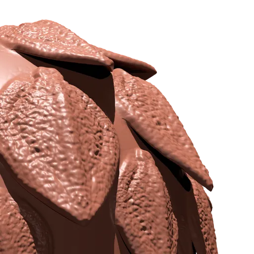 Blender 3D sculpting brush thumbnail showcasing dragon scale effect for detailed 3D model texturing.