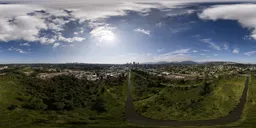 Aerial Sunny Day Cityscape