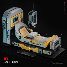 Sci-Fi Emergency Bed Hardsurface