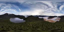 Aerial Mountain Lakes Clouds