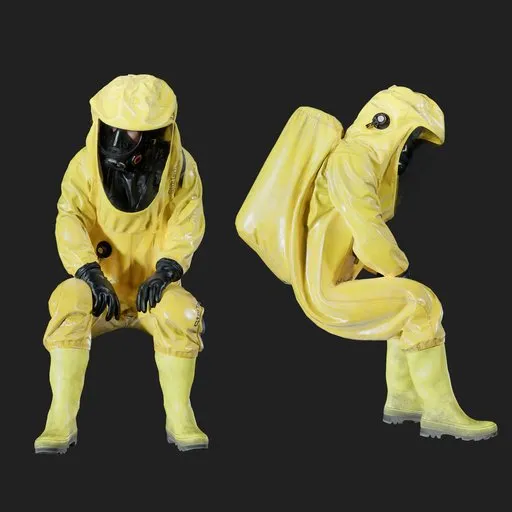 Hazmat Specialist Sitting Pose Yellow