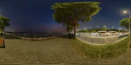 The seaside at night after sunset