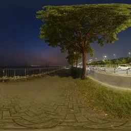 The seaside at night after sunset