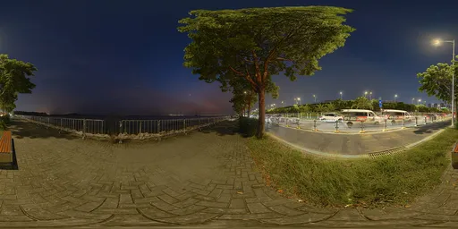 The seaside at night after sunset