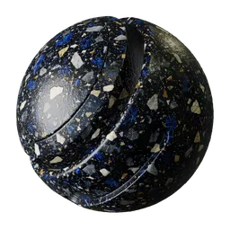 Sapphire Midnight Gold Terrazzo