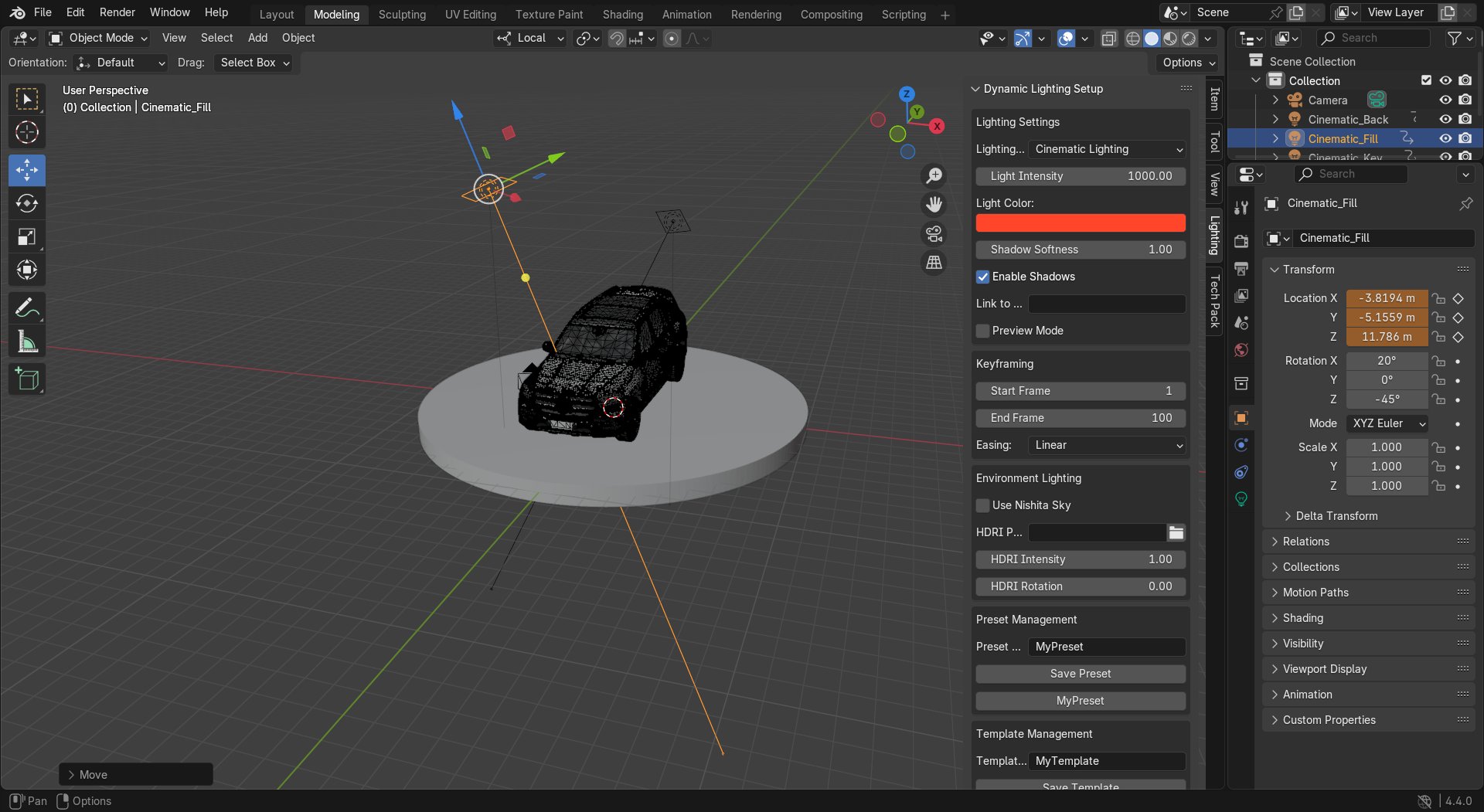 Dynamic Light Setup Pro | Render add-ons | Blendkit