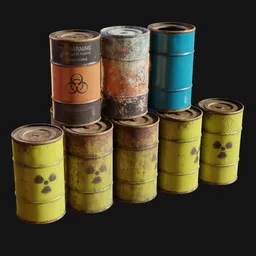 Dangerous Radioactive Oil Drum Stack