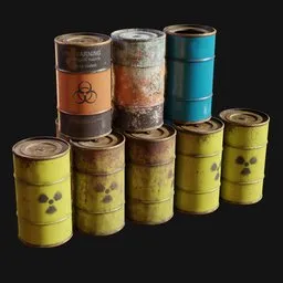 Dangerous Radioactive Oil Drum Stack