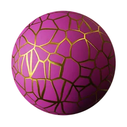 Ornate Pink and Gold Fractured Pattern