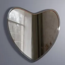 Heart-shaped detailed reflective surface, high-quality 3D model, perfect for interior design renderings.