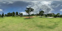 A small hilltop in a daytime city