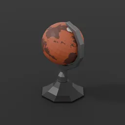 Low Poly Mars Globe