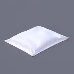 Realistic white wide pillow 3D model with soft texture for Blender rendering.