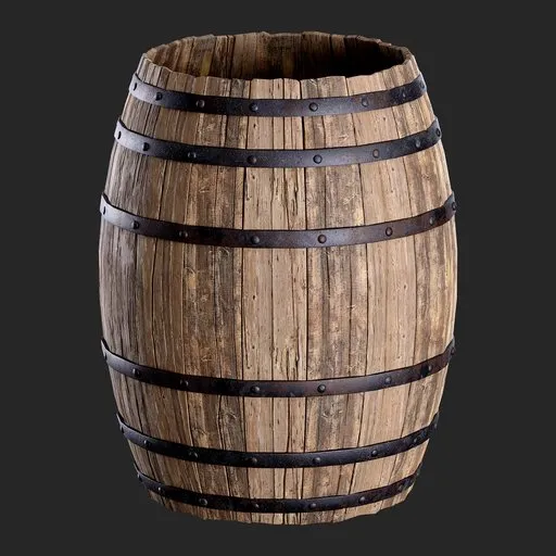 Medieval Wooden Barrel