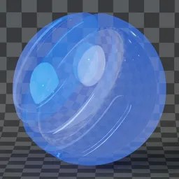 Pure glass with blue sapphire emission