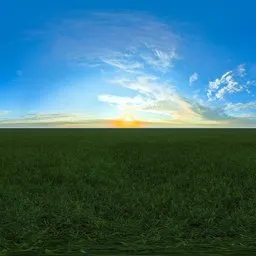 Green grass cloudy blue sky pure sky
