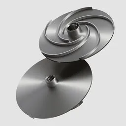 Detailed 3D model of a high-speed aerospace vortex impeller for industrial utility, compatible with Blender.