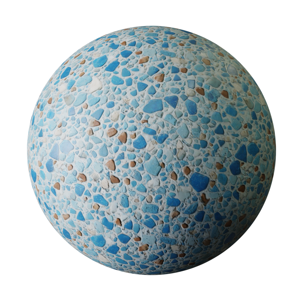 Coastal Blue Terrazzo | FREE floor materials | BlenderKit