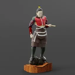 Detailed 3D rendering of a mythological guardian figure, compatible with Blender, showcasing intricate modeling and texturing.