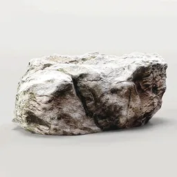 Low-poly 3D rock model with realistic PBR textures, perfect for Blender landscape scenes.