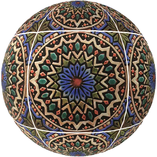 Seamless PBR texture of vintage rustic Mexican ceramic, with adjustable color, roughness, metallic, and displacement for 3D modeling.