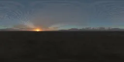 Sunrise Skydome HDR with warm orange glow, sharp shadows, and twilight illumination for realistic scene lighting.