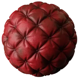 Quilted Leather Red Stained