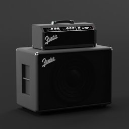 High-detail Fender Bassman 3D model suitable for Blender animations, game assets, and multimedia projects.