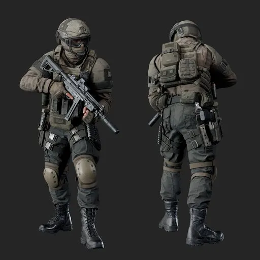 Police Tactical Unit Turning Stride