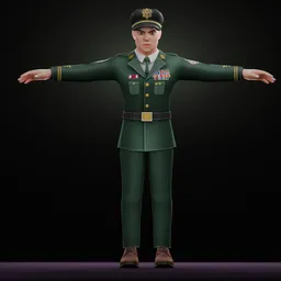 Stylized Male Army Officer