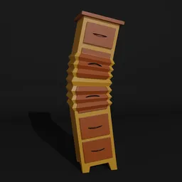 3D model of a whimsical, wavy-designed chest of drawers with a cartoonish twist, inspired by Judson Beaumont's creative legacy.