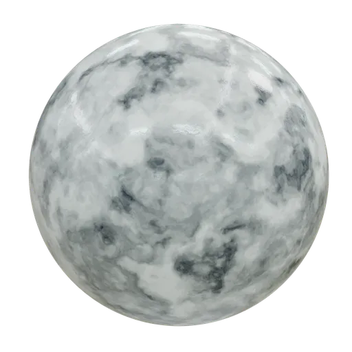 High-quality procedural white marble texture for 3D Blender PBR material rendering.