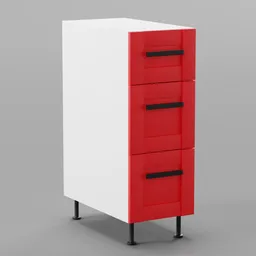 Kitchen lower cabinet 30cm (3 drawers)