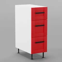 Kitchen lower cabinet 30cm (3 drawers)